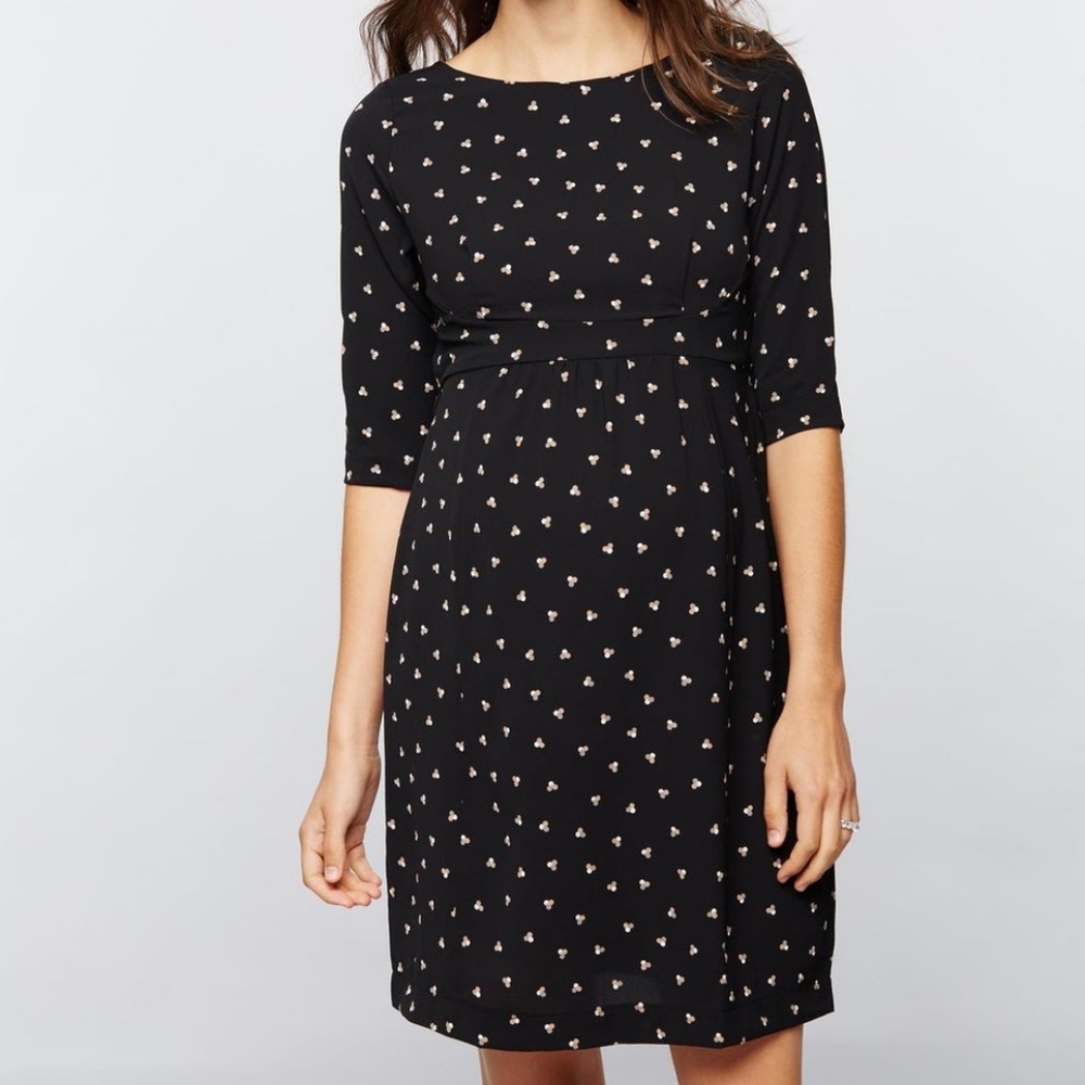 Seraphine Black Print Maternity Dress Size 8
